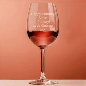 Personalised Wine Glass - Any Message | Birthday Gifts | Anniversary Gifts | Glass |