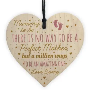 Red Ocean Mummy Mum To Be Present From Bump Baby Shower Wooden Heart Plaque Decoration Gift Keepsake