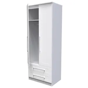 Ripon 2 Door 2 Drawer Wardrobe in White Ash (Ready Assembled)