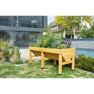 VegTrug Raised Garden Bed Wooden Planter- Medium Classic Natural