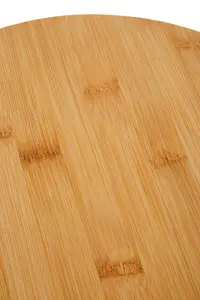 Interiors by Premier Bamboo Wood Chopping Board, Natural Wood Round Chopping Board For Kitchen Counter Top, Wood Chopping Board