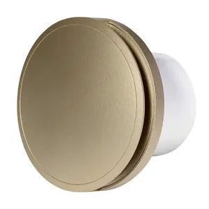 Modern Silent Round Bathroom Extractor Fan 150mm / 6" with Gold Front