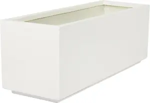 Primrose White Gloss Fibreglass Garden Indoor Outdoor Trough Planter 120cm