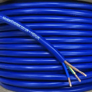 HDIUK 1.5mm Arctic Grade Cable 3183AG1.5 3-Core Coil (45 Metres, Blue)