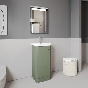 Floor Standing 1 Door Vanity Unit with Ceramic Basin - 400mm