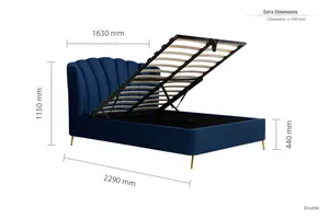 Birlea Lottie Double Ottoman Bed Midnight Blue