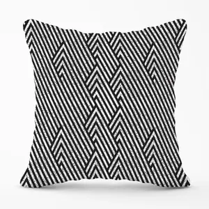 Oblique Black Grunge Pattern Cushions 45cm x 45cm