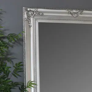 Melody Maison Extra Large Ornate Silver Wall / Floor / Leaner Mirror 100cm x 200cm