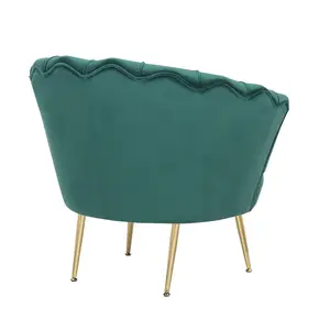 Velvet Emerald Green Daisy Accent Chair