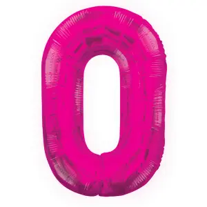 Unique Party 34 Inch Pink Glitz Number Balloon (0-9) Pink (9)