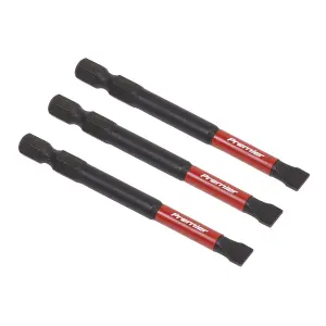 Sealey Slotted 6.5mm Impact Power Tool Bits Forged From S2 Steel 75mm 3pc AK8253