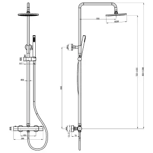 Emilia Round Thermostatic Shower Kit with Fixed Head & Handset - Matt Black