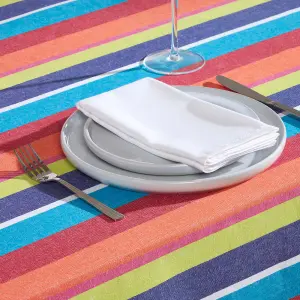 Homescapes Multi Stripe Tablecloth, 54 x 54 Inches