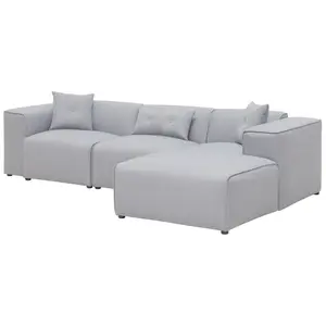 Corner Sofa DOLVA Light Grey Fabric Left Hand