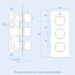 Nes Home 2 Way Concealed Thermostatic Shower Mixer Valve Chrome 200mm Slim Overhead