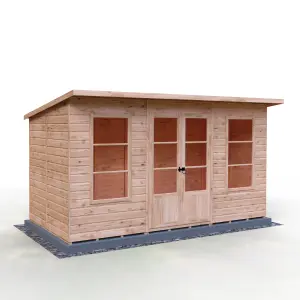 Dahlia 12x6 Pent Summerhouse with double doors and two opening windows