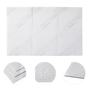 Jazz White PVC 10 Pack Self-Adhesive Waterproof Easy Peel-and-Stick Installation Marble Tile Stickers 60x30cm