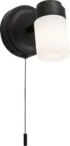 Luminosa G9 Single Spotlight with Frosted Glass - Matt Black 230V IP44 25W