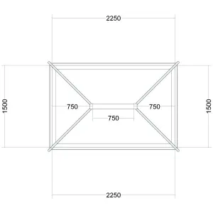 Atlas Grey on White Contemporary Roof lantern with Self Clean Solar Blue glass, (L)2.25m (W)1.5m (H)460mm