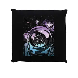 Unorthodox Collective Space Kitten Cushion Black (One Size)