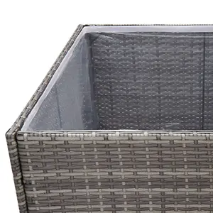 Berkfield Garden Planter Grey 157x80x80 cm Poly Rattan