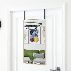 Berkfield Door Mirror Gold 40x80 cm Glass and Aluminium