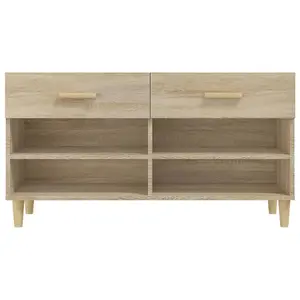 Berkfield Shoe Cabinet Sonoma Oak 102x35x55 cm Engineered Wood