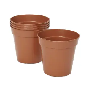 Verve Lei Terracotta Plastic Grow pot (Dia) 10cm, (H)12cm, 600ml