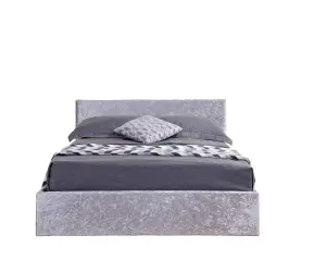 Birlea Berlin Small Double Ottoman Bed Steel Crushed Velvet