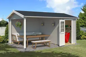 Lasita Osland Wibo Log Cabin with Veranda - 4.25m x 3m - Patio Canopy Area