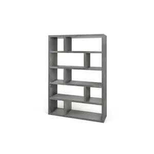 Jago 173cm H x 120cm W Geometric Bookcase Concrete/Black