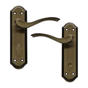 Intelligent Hardware - Internal Door Handle - York - Lever on Backplate - Lever Bathroom Furniture - Bronze