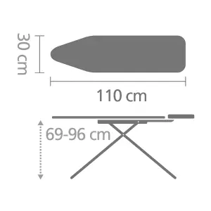 Brabantia Denim Blue Ironing board (L)110cm (W)30cm