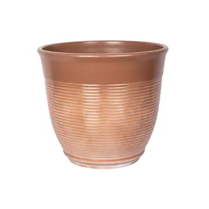 32cm Glazed Ceramic Effect Plastic Garden Patio Plant Pot