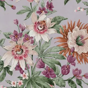 Boutique Martha Mauve Floral Smooth Wallpaper