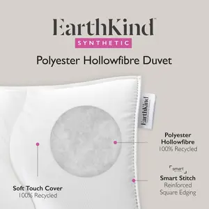 Earthkind Synthetic Duvet, 2 Medium Pillows, 13.5 Tog, Single