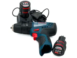 Bosch GSB 120-LI 12v Combi Hammer Drill 2 Speed 2x2ah + GUS Universal Shear