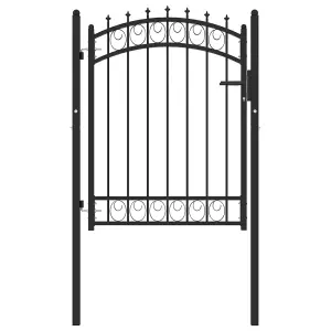 Berkfield Fence Gate with Spikes Steel 100x125 cm Black