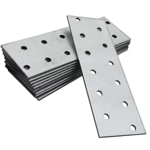 Flat Bracket 60 x 140 x 2mm Connecting Joining Plate ( Pack of: 20 ) Galvanised Heavy Duty Premium Flat Joining Plates