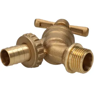 1/2" (15mm) Hose Union Bib Tap Brass Outdoor Water Supply Weather-Resistant