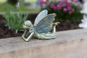 Laying Bronze Effect Fairy Ornament