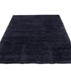 Navy Blue Luxury Plush Soft Pile Living Area Rug 160cm X 230cm