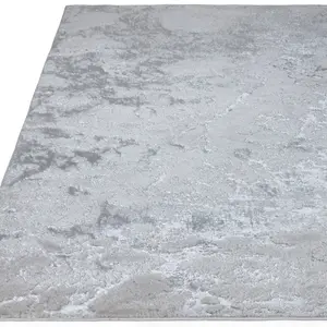 Grey Modern Easy to Clean Abstract Optical/ (3D) Rug For Dining Room Bedroom And Living Room-240cm X 340cm