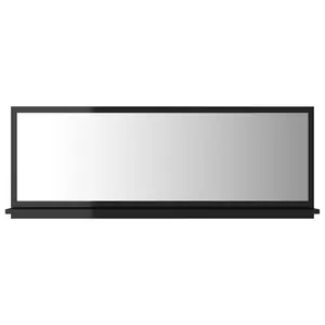 Dorlene Framed Wall Mounted Bathroom Mirror High Gloss Black / 80 cm