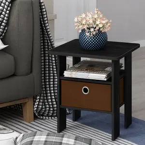 Joseph Side Table Nightstand with Bin Drawer, 2 per set (Set of 2) Americano