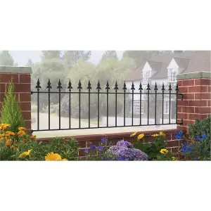 SAXA Metal Spear Top Garden Railing Panel 1830mm (6ft) GAP x 490mm High SAZP03