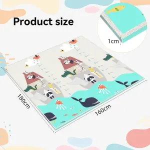 180cm x 160cm Playmat, Extra-Large&Thick Foldable Foam Baby Play Mat, Thickness 1cm