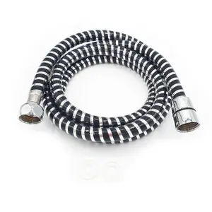 Invena Chromed Plastic Flexible 1,5m Bathroom Shower Hose 1/2" x 1/2" with Gaskets