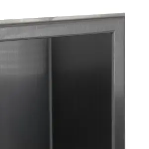 Thermopanel 304 Stainless Steel Recess Shower Niche Shelved - Noir Black (204x915x103mm)