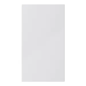 GoodHome Stevia Gloss grey Slab Highline Cabinet door (W)400mm (H)715mm (T)18mm